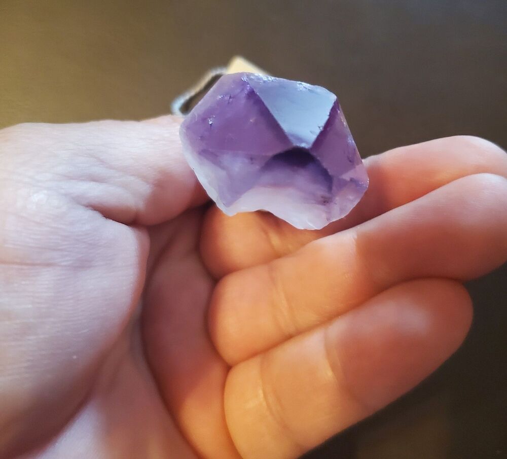 Starborn Creations Raw Amethyst 925 Silver Artisan Pendant Aquarius February - Picture 8 of 15